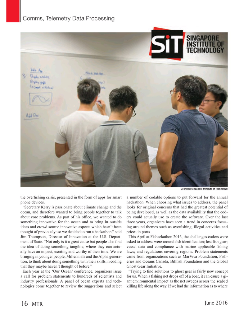 Marine Technology Magazine, page 16,  Jun 2016