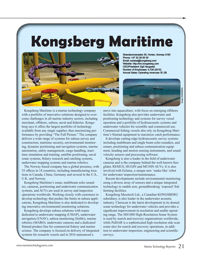 Marine Technology Magazine, page 21,  Jul 2016