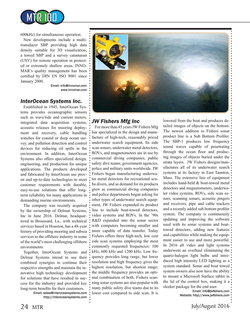 Marine Technology Magazine, page 24,  Jul 2016