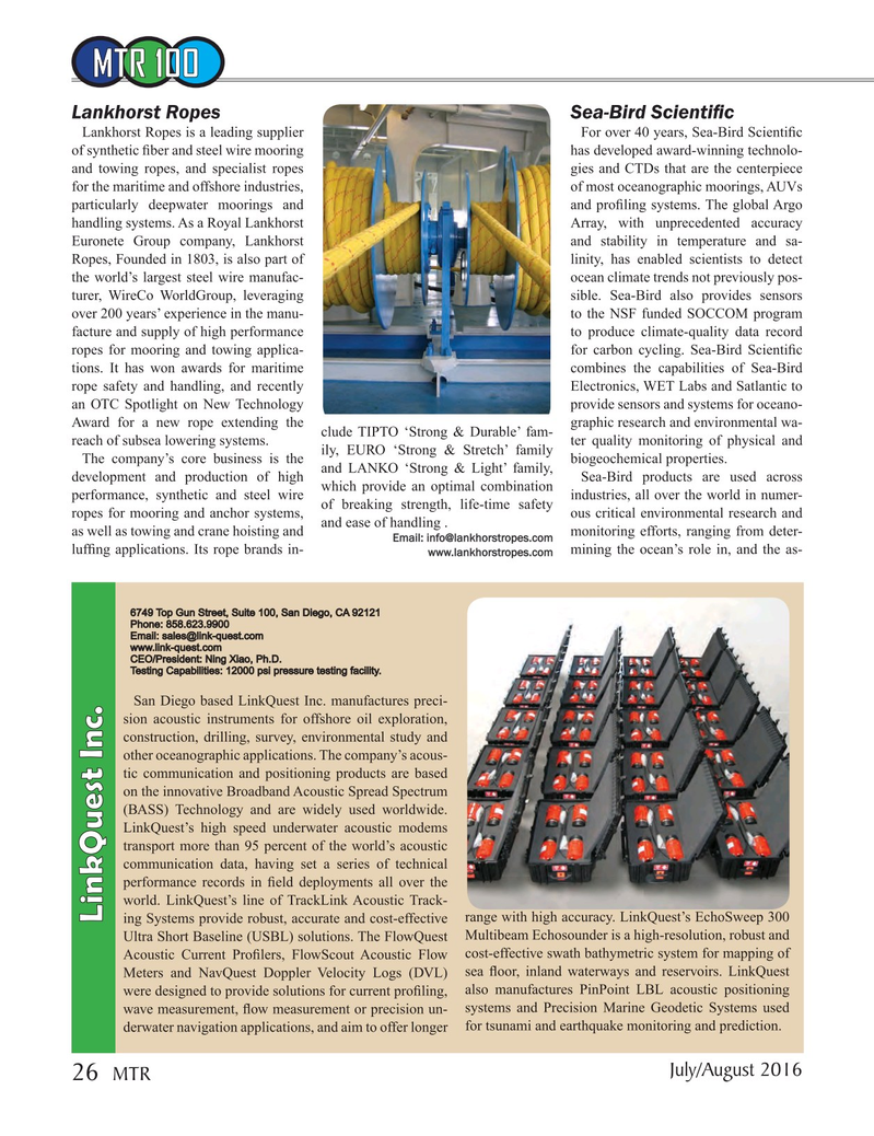 Marine Technology Magazine, page 26,  Jul 2016