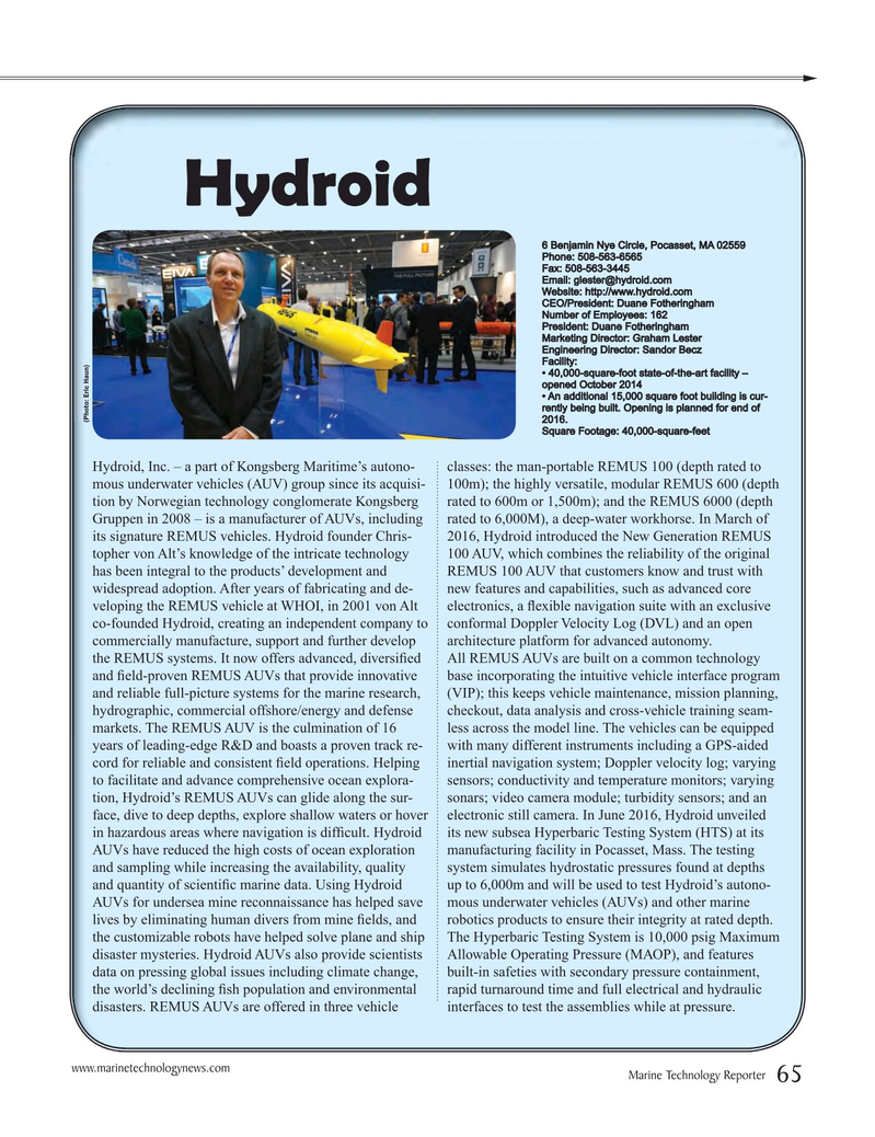 Marine Technology Magazine, page 65,  Jul 2016