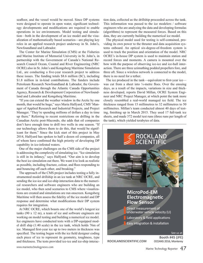 Marine Technology Magazine, page 47,  Sep 2016