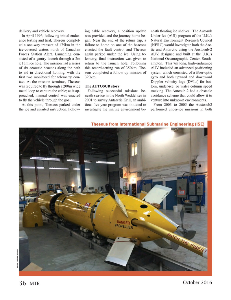 Marine Technology Magazine, page 36,  Oct 2016