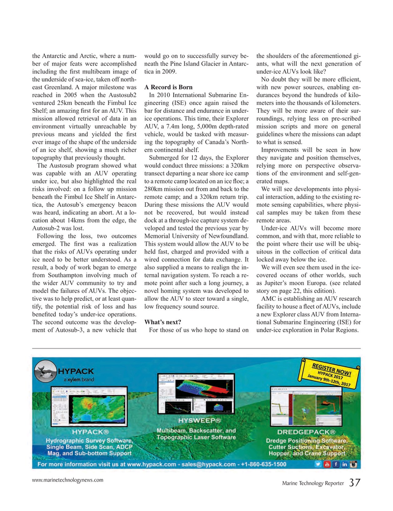 Marine Technology Magazine, page 37,  Oct 2016