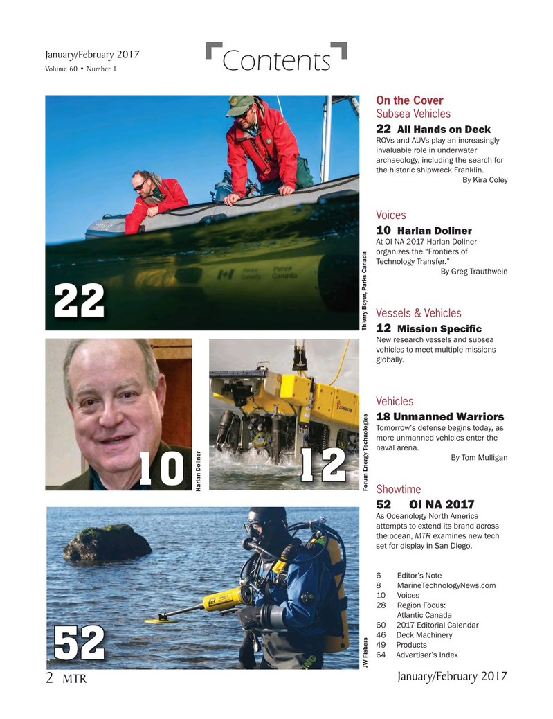 Marine Technology Magazine, page 2,  Jan 2017