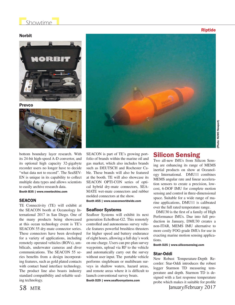 Marine Technology Magazine, page 58,  Jan 2017