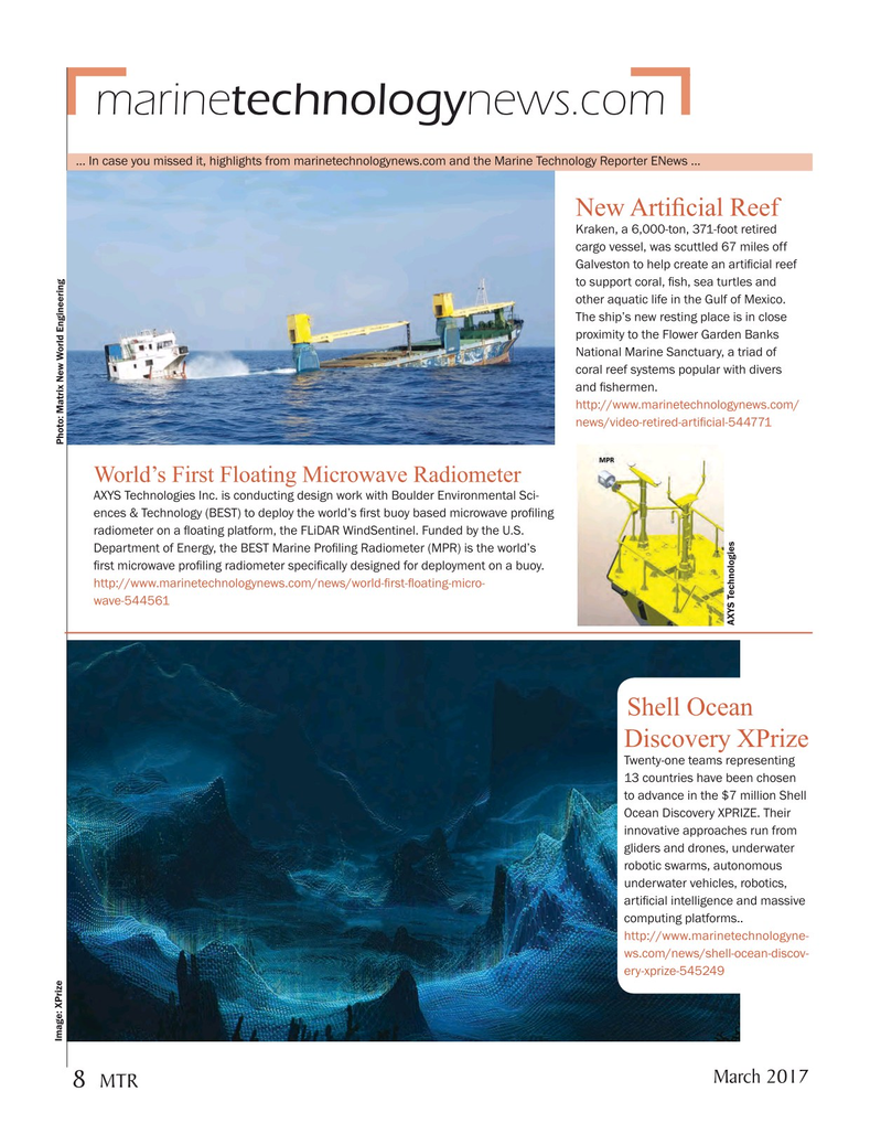 Marine Technology Magazine, page 8,  Mar 2017