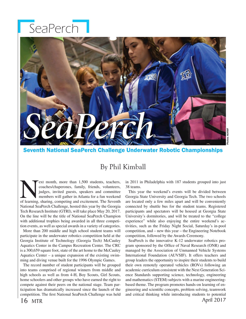 Marine Technology Magazine, page 16,  Apr 2017