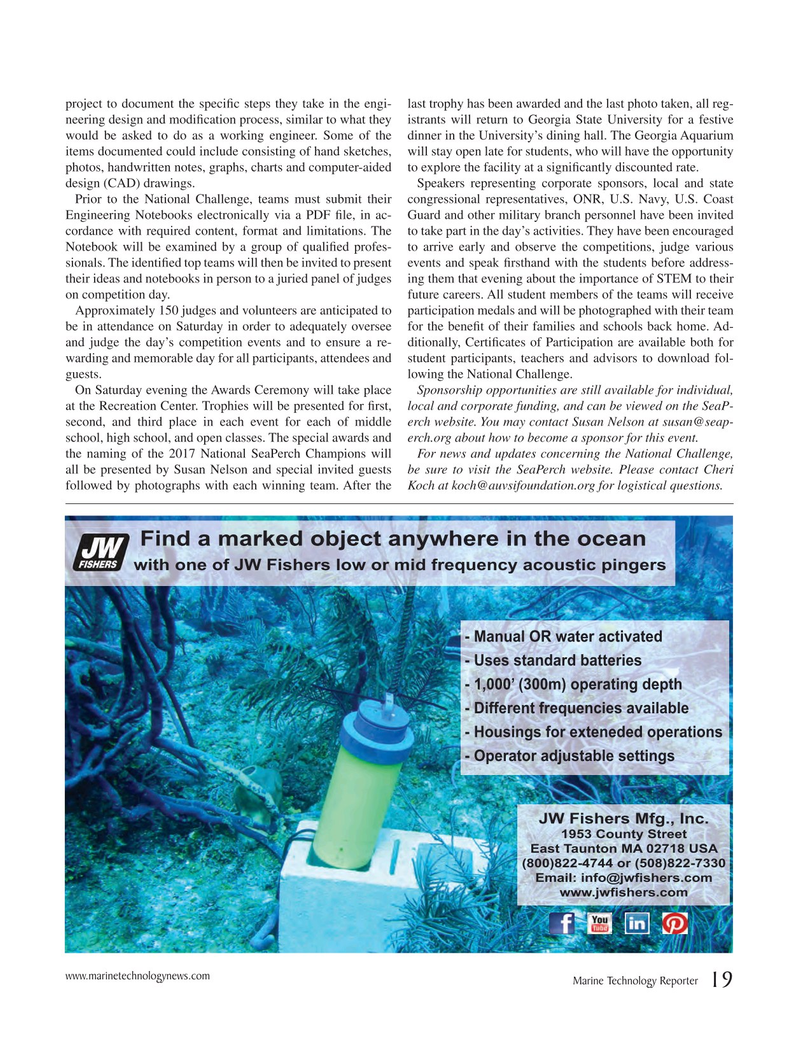 Marine Technology Magazine, page 19,  Apr 2017