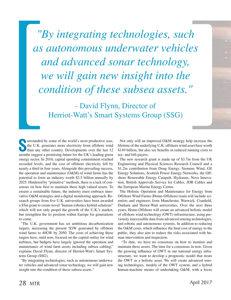 Marine Technology Magazine, page 28,  Apr 2017