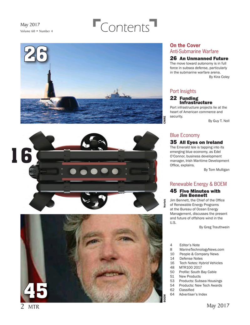 Marine Technology Magazine, page 2,  May 2017