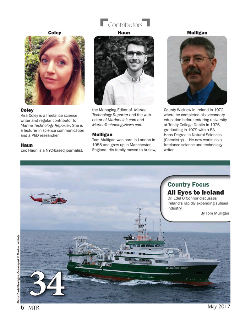Marine Technology Magazine, page 6,  May 2017
