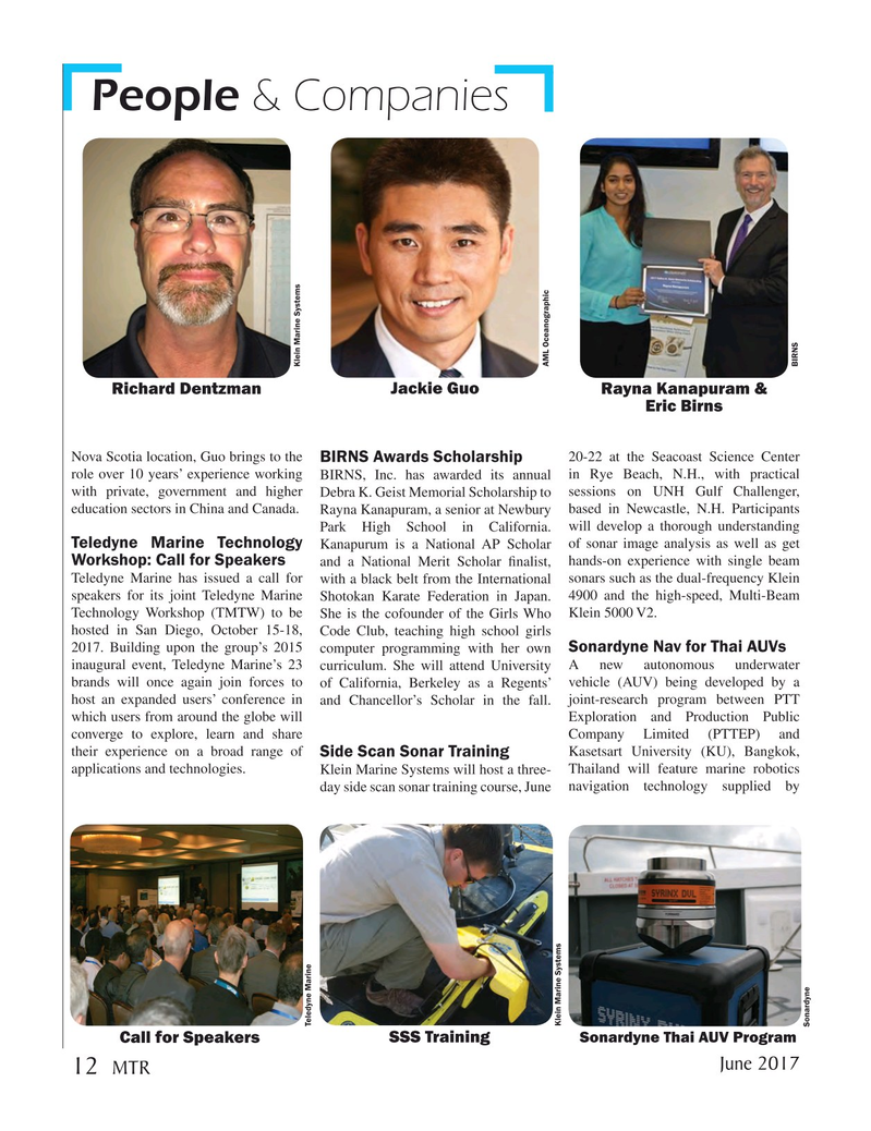Marine Technology Magazine, page 12,  Jun 2017