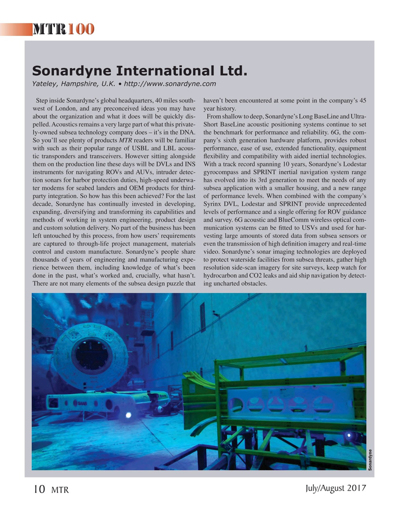 Marine Technology Magazine, page 10,  Jul 2017