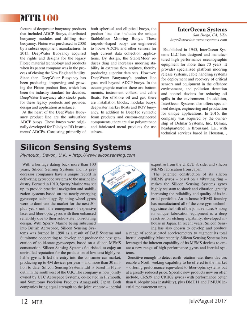 Marine Technology Magazine, page 12,  Jul 2017