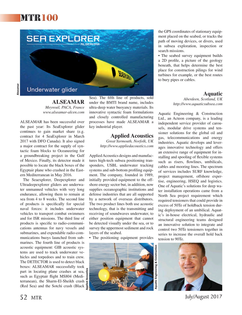 Marine Technology Magazine, page 52,  Jul 2017