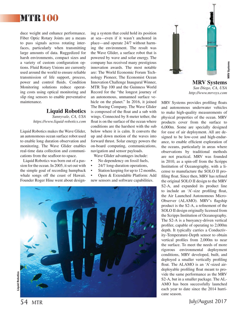 Marine Technology Magazine, page 54,  Jul 2017