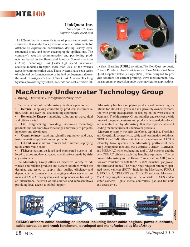 Marine Technology Magazine, page 68,  Jul 2017