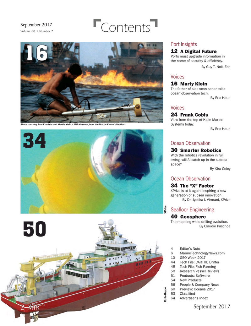 Marine Technology Magazine, page 2,  Sep 2017