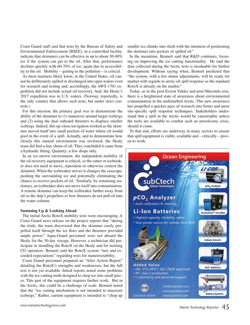 Marine Technology Magazine, page 45,  Oct 2017