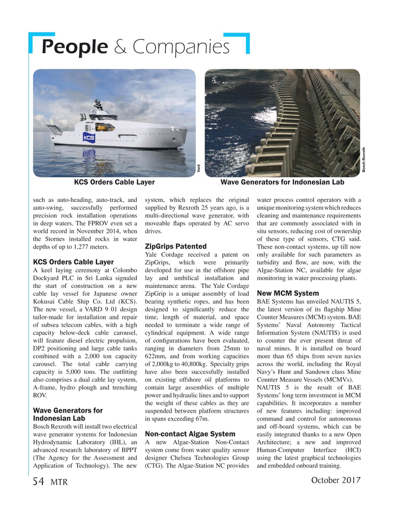 Marine Technology Magazine, page 54,  Oct 2017