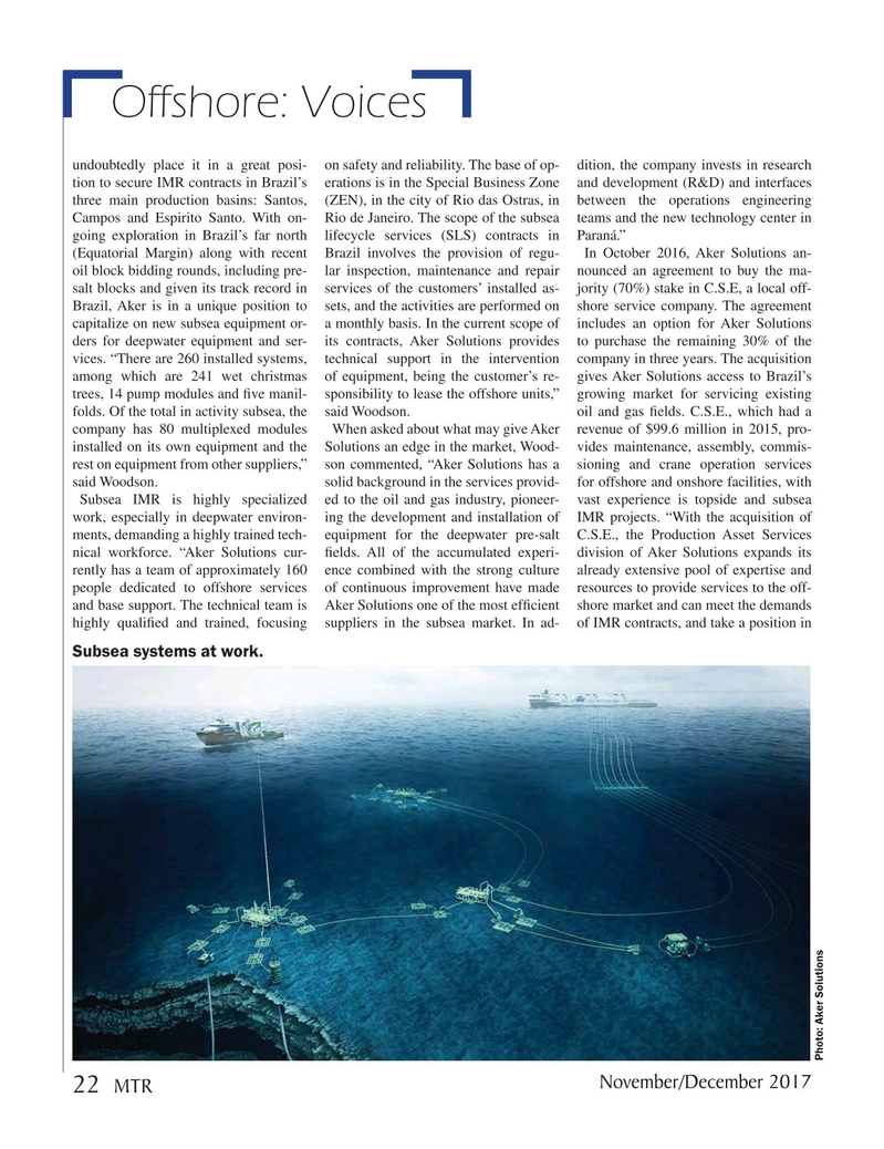 Marine Technology Magazine, page 22,  Nov 2017