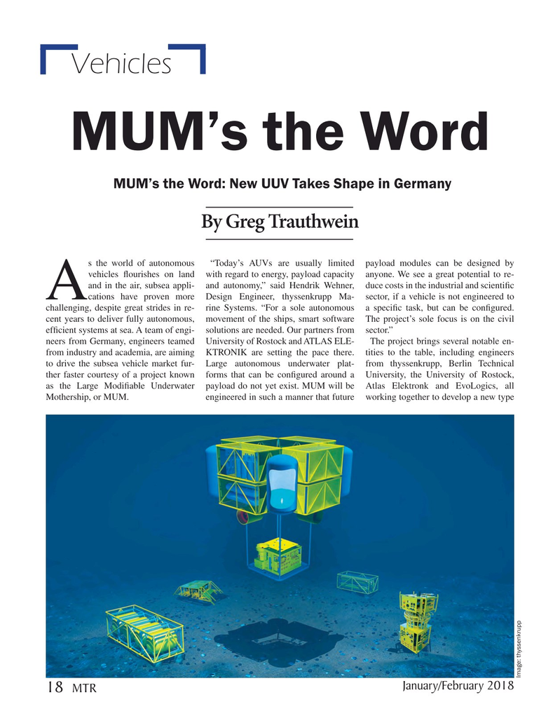 Marine Technology Magazine, page 18,  Jan 2018
