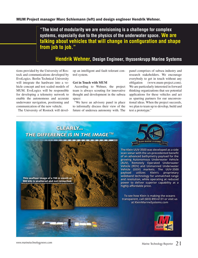 Marine Technology Magazine, page 21,  Jan 2018