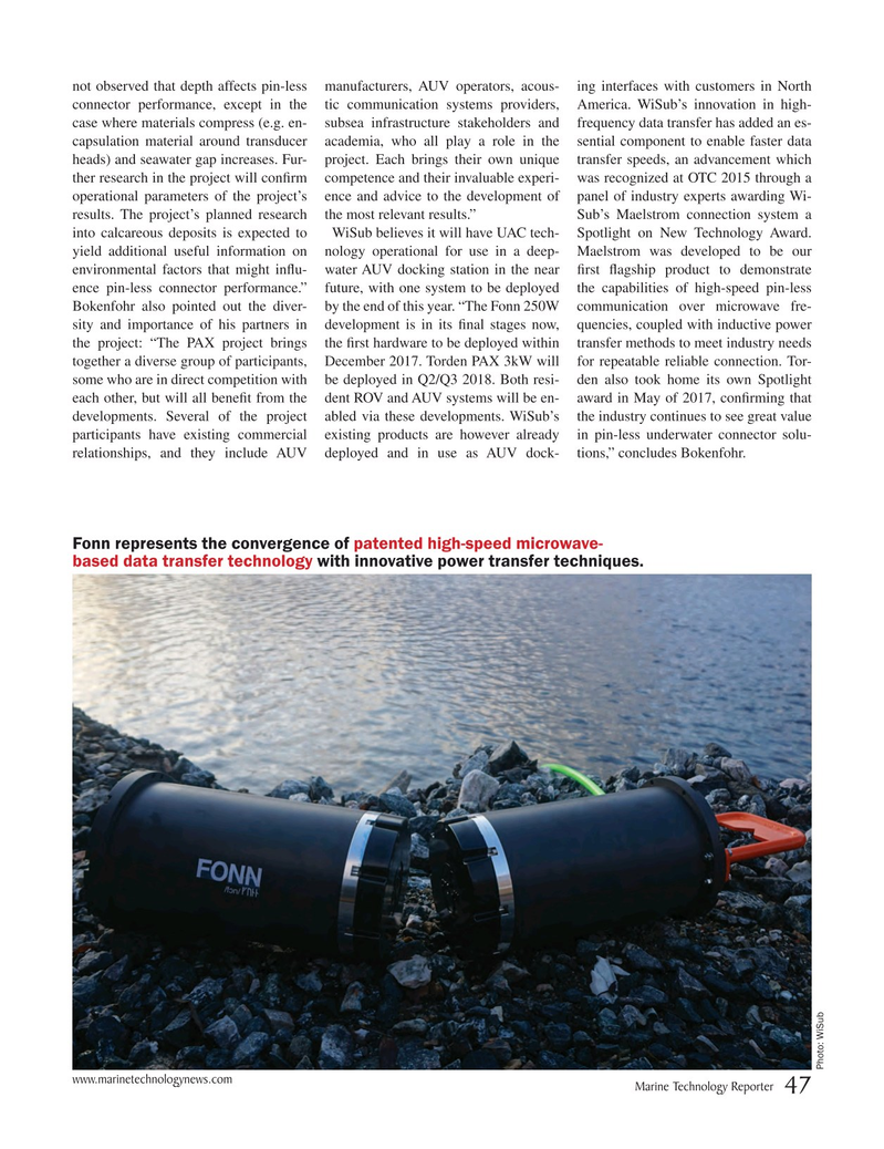 Marine Technology Magazine, page 47,  Jan 2018