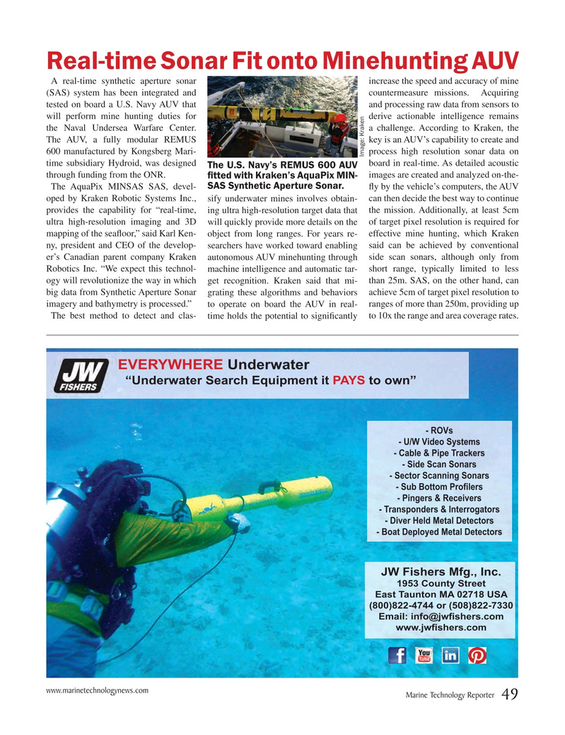 Marine Technology Magazine, page 49,  Jan 2018