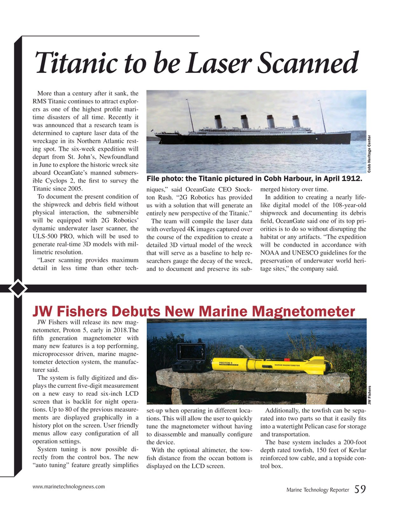 Marine Technology Magazine, page 59,  Jan 2018