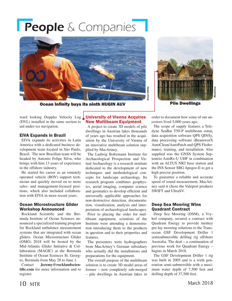 Marine Technology Magazine, page 10,  Mar 2018