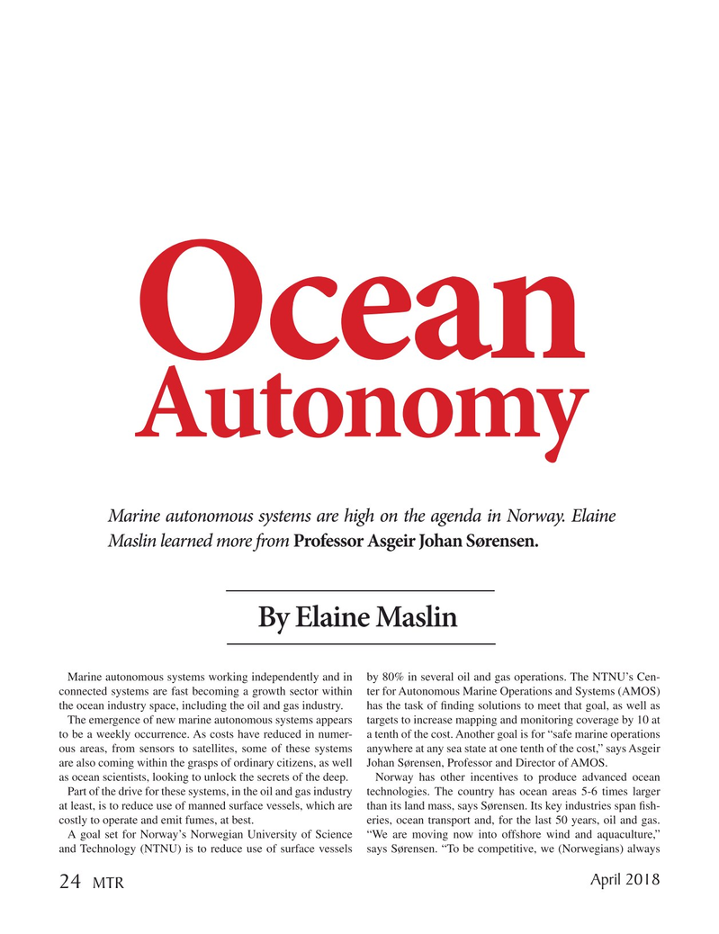 Marine Technology Magazine, page 24,  Apr 2018