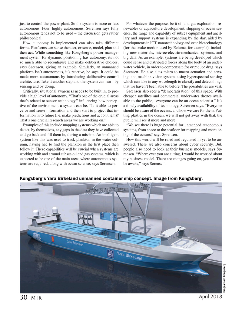 Marine Technology Magazine, page 30,  Apr 2018