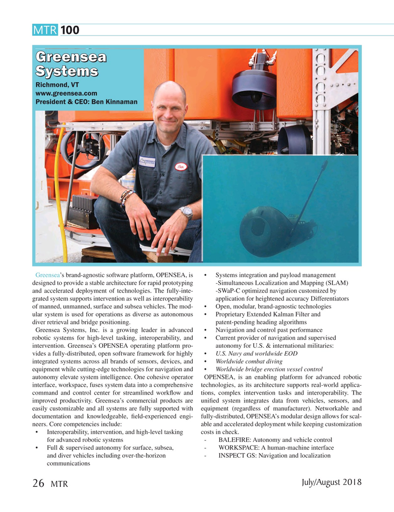 Marine Technology Magazine, page 26,  Jul 2018