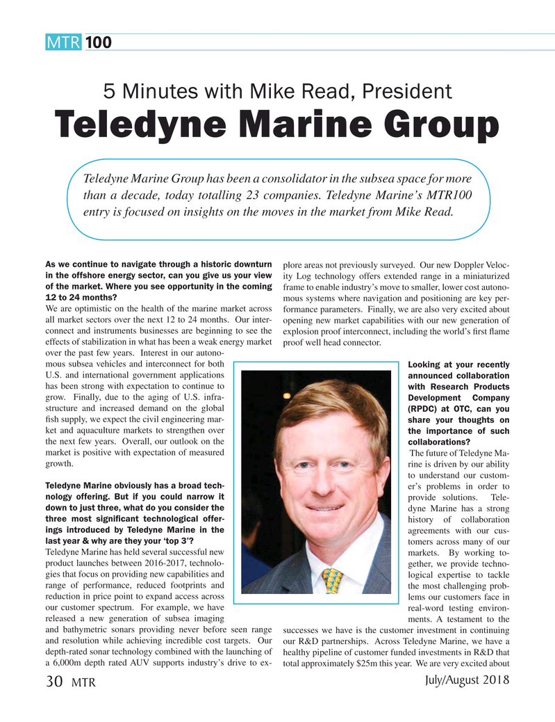 Marine Technology Magazine, page 30,  Jul 2018