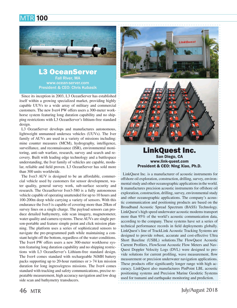 Marine Technology Magazine, page 46,  Jul 2018