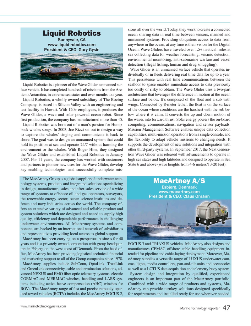 Marine Technology Magazine, page 47,  Jul 2018