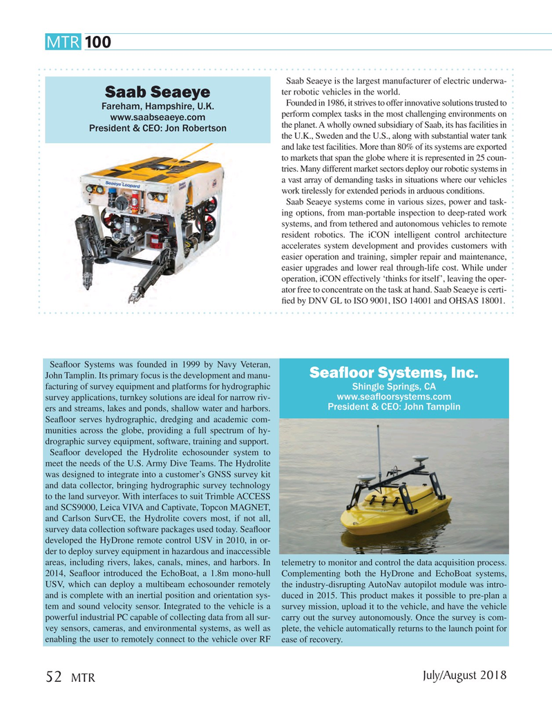 Marine Technology Magazine, page 52,  Jul 2018