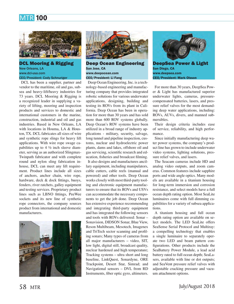 Marine Technology Magazine, page 58,  Jul 2018