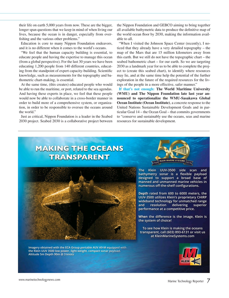 Marine Technology Magazine, page 7,  Jul 2018