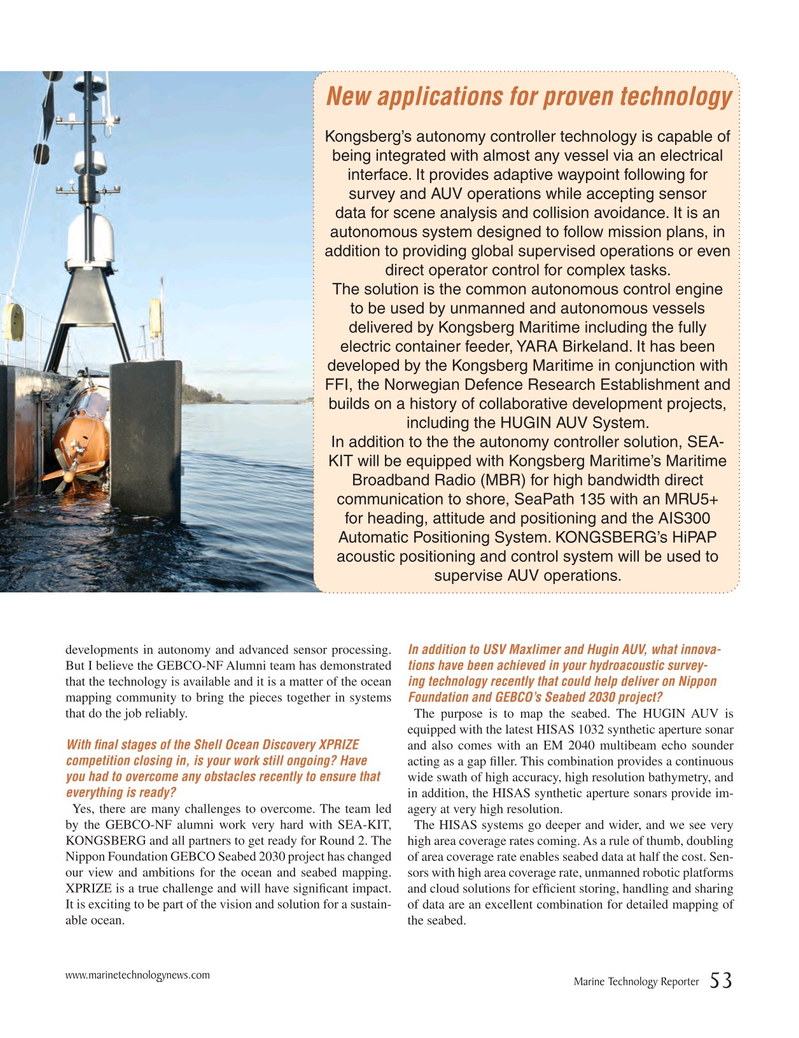 Marine Technology Magazine, page 53,  Sep 2018