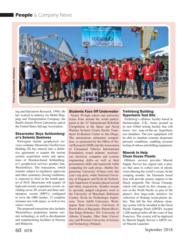 Marine Technology Magazine, page 60,  Sep 2018