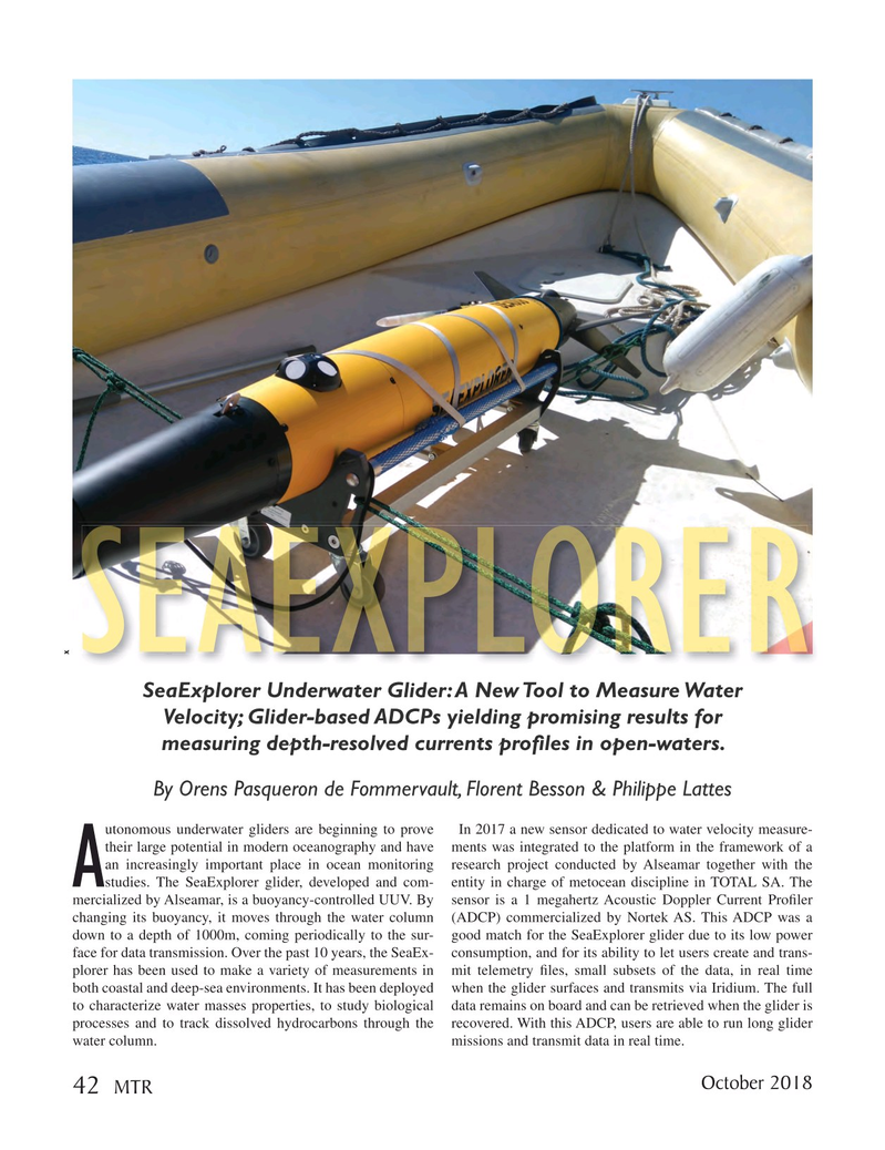 Marine Technology Magazine, page 42,  Oct 2018