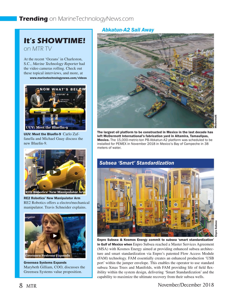 Marine Technology Magazine, page 8,  Nov 2018