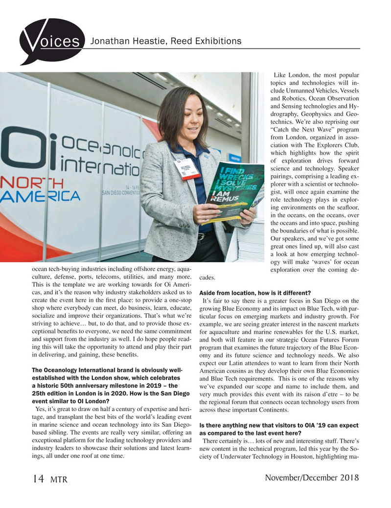 Marine Technology Magazine, page 14,  Nov 2018