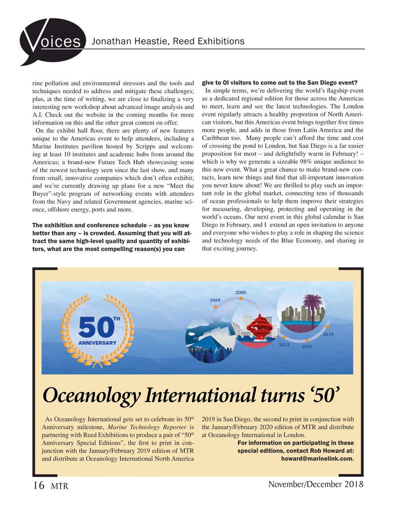 Marine Technology Magazine, page 16,  Nov 2018