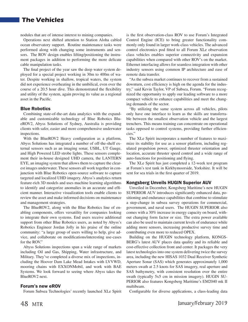 Marine Technology Magazine, page 48,  Jan 2019