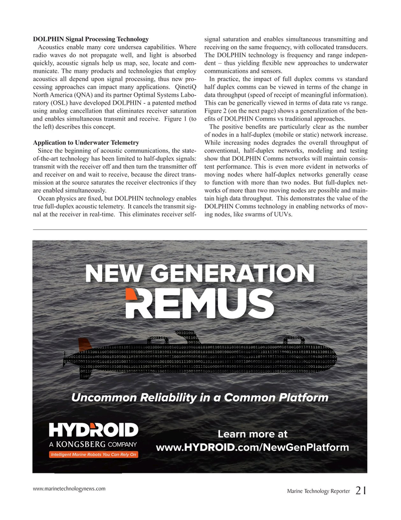 Marine Technology Magazine, page 21,  May 2019