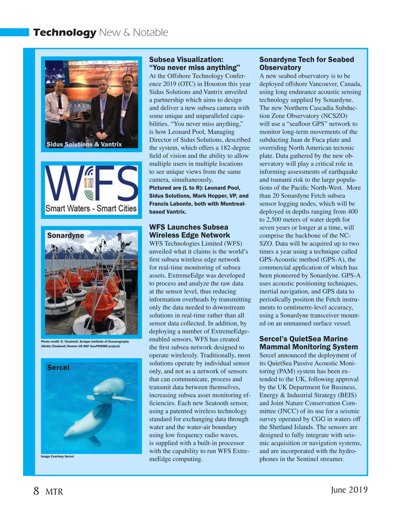 Marine Technology Magazine, page 8,  Jun 2019
